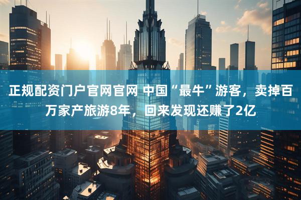 正规配资门户官网官网 中国“最牛”游客，卖掉百万家产旅游8年，回来发现还赚了2亿